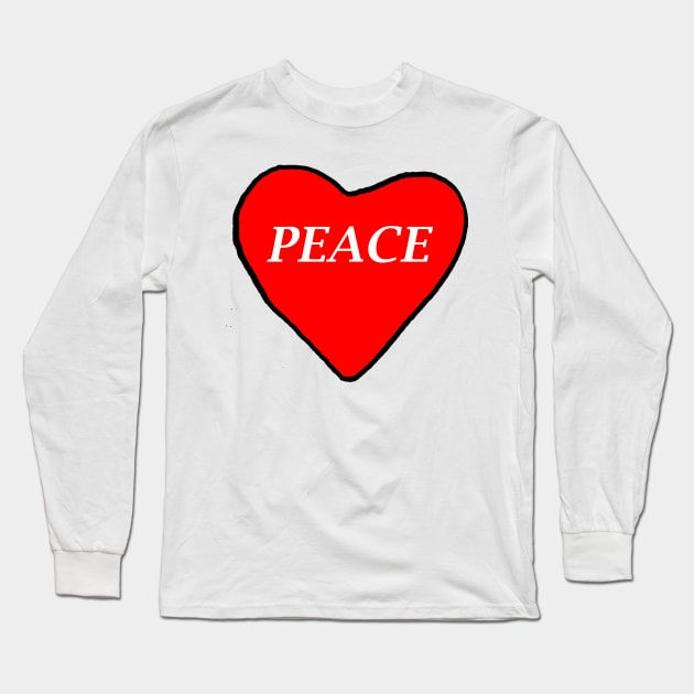 Peace Heart Long Sleeve T-Shirt by jhsells98